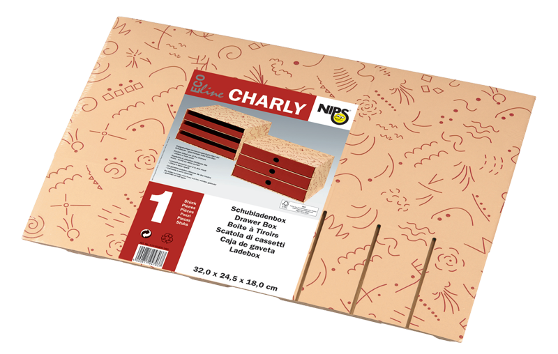 ECO line CHARLY SCHUBLADENBOX A4 wird flachliegend geliefert
