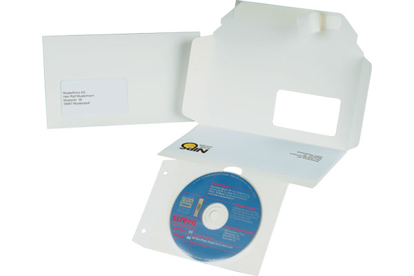 NIPS CD-DVD-CARD mit abtrennbarer Transparent-CD-Tasche mit Lochstanzung zur Archivierung