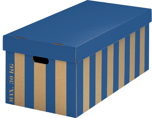 XXL-BOX großvolumige Aufbewahrungsboxen mit Deckel blau gestreift