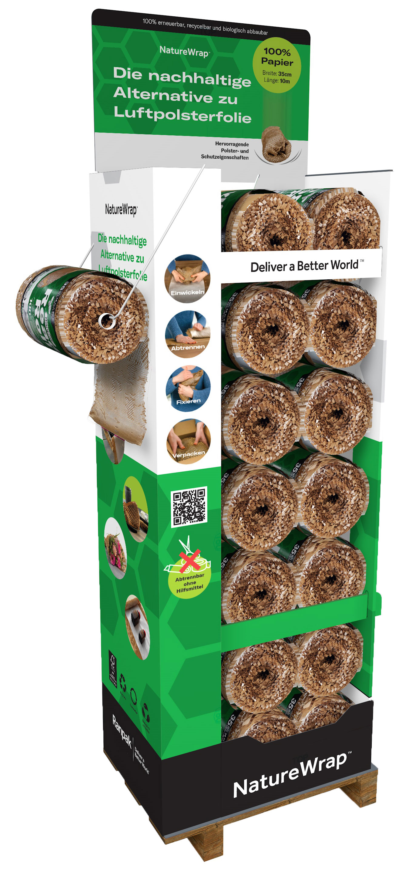 NatureWrap Bodendisplay mit Topschild