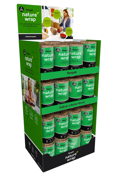 naturewrap® Wabenpolsterpapier im Bodendisplay